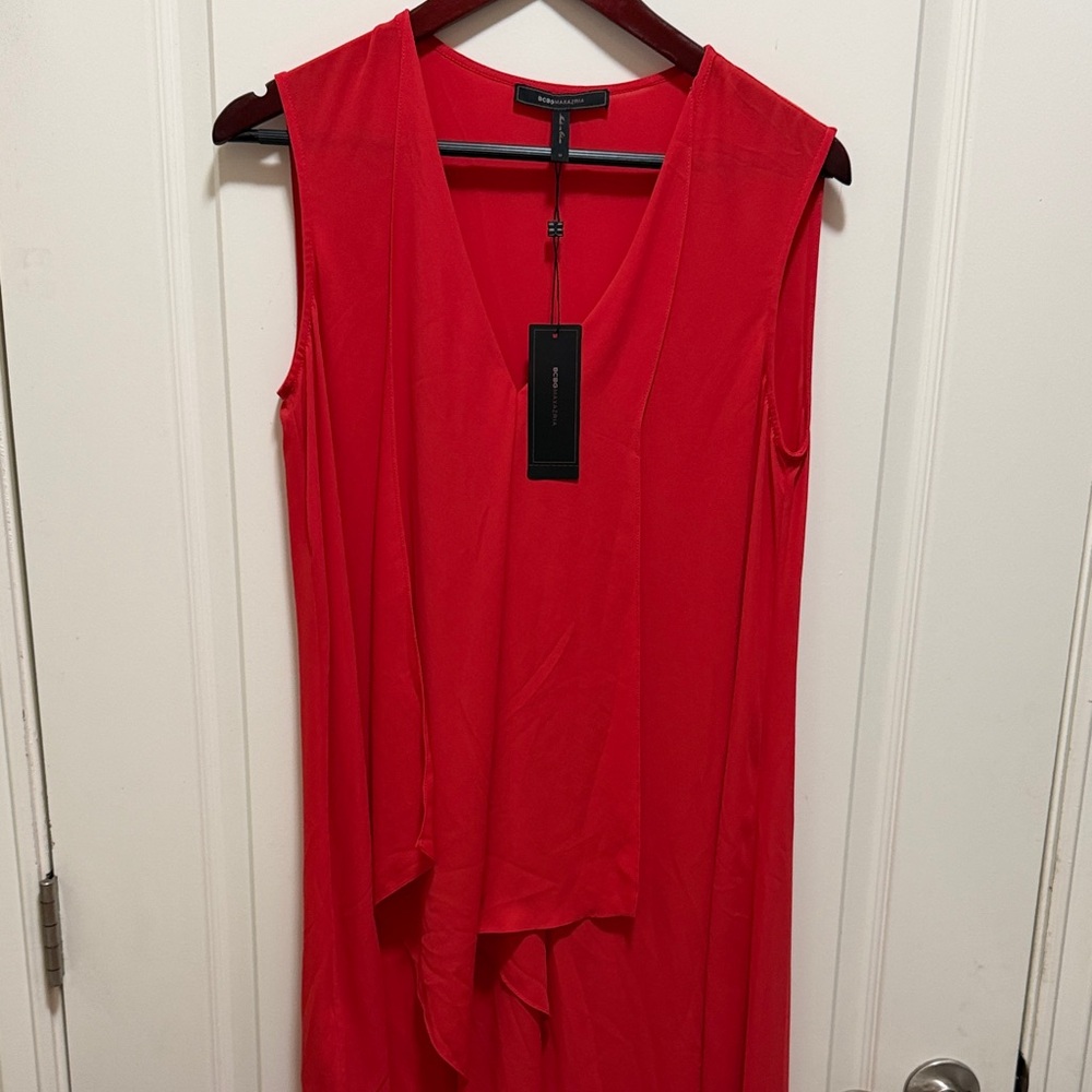 BCBGMaxAzria Vibrant Red Asymmetrical Dress